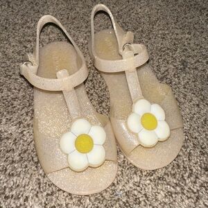 Kids Old Navy Glitter Sandals with Flower Accent